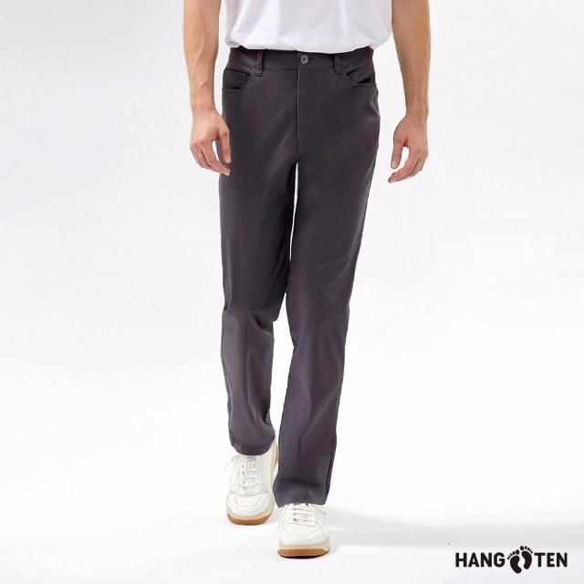 【Hang Ten】男裝-斜紋布修身/防皺直筒基本款長褲(多款選)