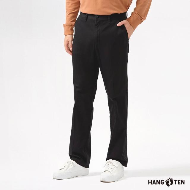 【Hang Ten】男裝-斜紋布修身/防皺直筒基本款長褲(多款選)