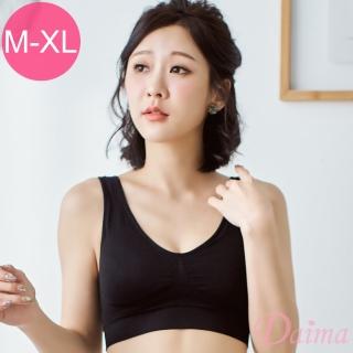 【Daima 黛瑪】超輕感M-XL/休閒居家Bra T/運動內衣/內搭小背心/無鋼圈內衣(黑色)