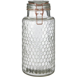 【Premier】蜂巢扣式玻璃密封罐(玫瑰金1.9L)