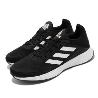 【adidas 愛迪達】慢跑鞋 Duramo SL K 運動 女鞋 愛迪達 輕量 透氣 舒適 避震 中大童 黑 白(GV9821)