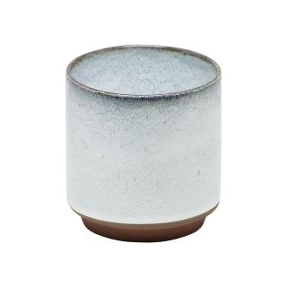 【YU Living 信歐傢居】藍色復古陶瓷圓管花盆 花器(中/藍色)