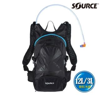 【SOURCE】戶外健行水袋背包 Air Fuse 12L - 背包12L/水袋3L(登山 單車 自行車 騎車 補水 抗菌)