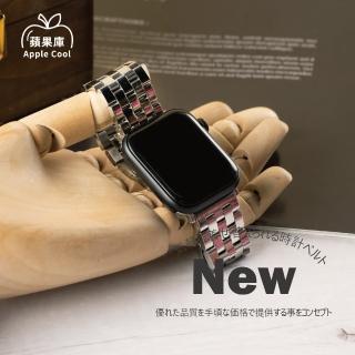 【蘋果庫Apple Cool】Apple Watch S7/6/SE/5/4 38/40/41mm 不敗風潮五珠鋼帶