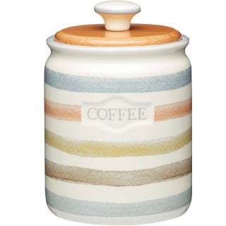 【KitchenCraft】咖啡陶製密封罐(復古條紋)