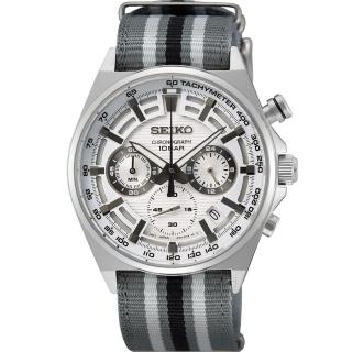 【SEIKO 精工】CS 競速三眼計時腕錶(8T63-00T0U/SSB401P1)