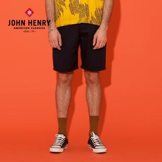 【JOHN HENRY】素面實搭休閒短褲-藍
