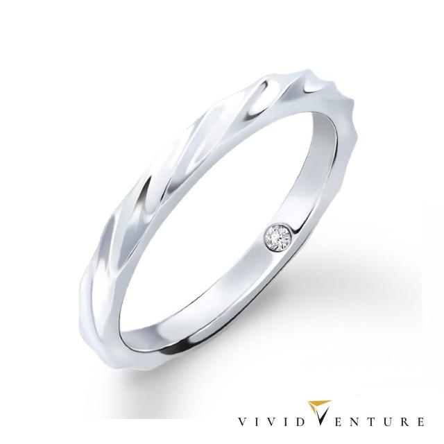 【Vividventure 亞帝芬奇】1分 天然鑽石 真鑽 中性款 線戒 戒指 多色選 藏鑽(14K金台)