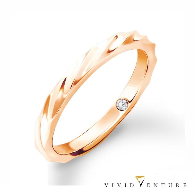 【Vividventure 亞帝芬奇】1分 天然鑽石 真鑽 中性款 線戒 戒指 多色選 藏鑽(14K金台)