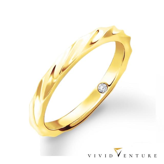 【Vividventure 亞帝芬奇】1分 天然鑽石 真鑽 中性款 線戒 戒指 多色選 藏鑽(14K金台)