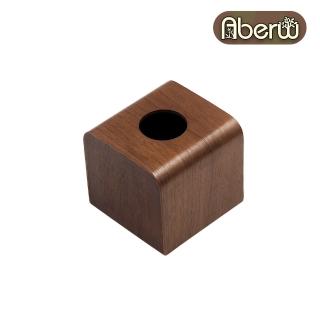 【AberW】弧邊紙巾盒-深色-正方(木面紙盒 餐桌面紙盒 餐桌紙巾盒 深色面紙盒 正方面紙盒 質感紙巾盒)