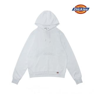 【Dickies】男款白色純棉Dickies字母刺繡連帽大學T｜DK009445C4D