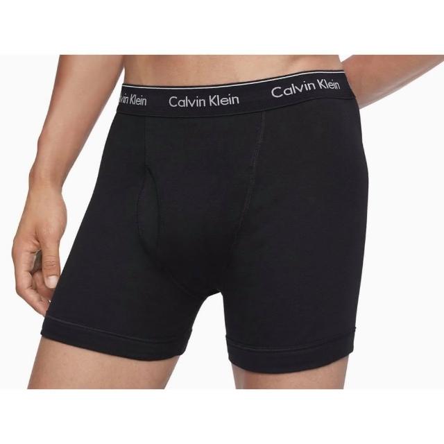 【Calvin Klein 凱文克萊】COTTON 長版四角男內褲 透氣棉質 黑色 3件一組(ck 黑色 nb2921901)