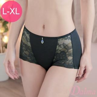 【Daima 黛瑪】舒適包覆棉質蕾絲內褲L-XL/女內褲(墨綠)