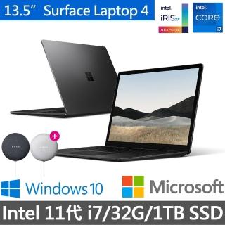 【微軟送Google音箱】Surface Laptop4 13.5吋輕薄觸控筆電-墨黑(i7-1185G7/32G/1TB SSD/W10/5GB-00018)