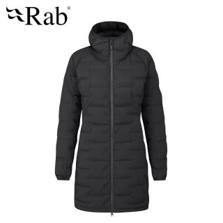 【RAB】Cubit Stretch Down Parka 保暖羽絨連帽長版外套大衣 女款 烏木灰 #QDB41