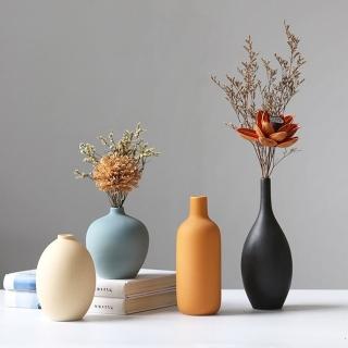 【JEN】北歐莫蘭迪陶瓷花瓶花器桌面擺飾居家裝飾4件組(A)