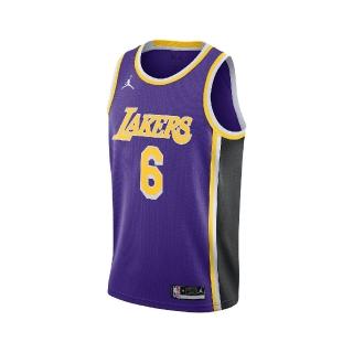 【NIKE 耐吉】背心 Lakers NBA Jerseys 男款 籃球 球衣 洛杉磯 湖人 乾爽舒適 紫 黃(CV9481-513)