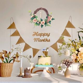 韓系ins風格生日掛飾組1組(生日氣球 派對 生日派對 生日佈置 氣球 森系)