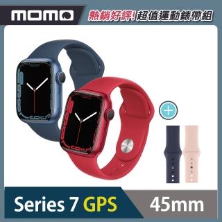 運動錶帶超值組★【Apple 蘋果】Apple Watch S7 GPS 45mm(鋁金屬錶殼配運動錶帶)