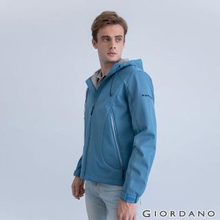 【GIORDANO 佐丹奴】男裝高機能刺繡連帽外套(62 愛琴海藍)