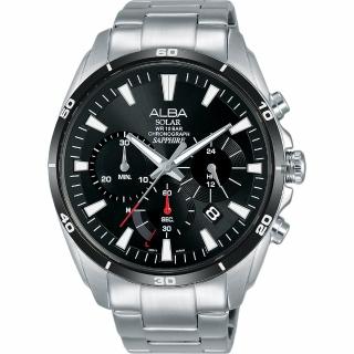 【ALBA】雅柏 限定Solar太陽能計時手錶-銀44mm(VR42-X014D/AZ5003X1)