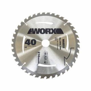 【WORX 威克士】216mm TCT 40T 木材圓鋸片 WX845 專用 216mmx25.4mmx2mm(WA8212)