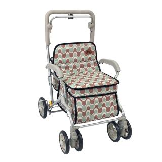【Rollker 羅克】購物車 助行車 助步車 手推車 購物推車 折疊收納 步行輔助車 銀髮族(NO.165-波浪綠)