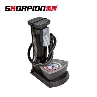 【SKORPION】美式法式 腳踏式打氣筒(自行車 汽機車 球類 泳圈)