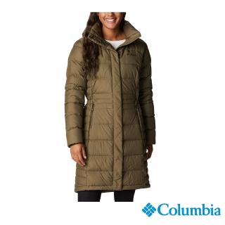 【Columbia 哥倫比亞】女款-金鋁點極暖600羽絨長版外套-橄欖綠(UWR51090OL  / 金鋁點極暖 .羽絨)