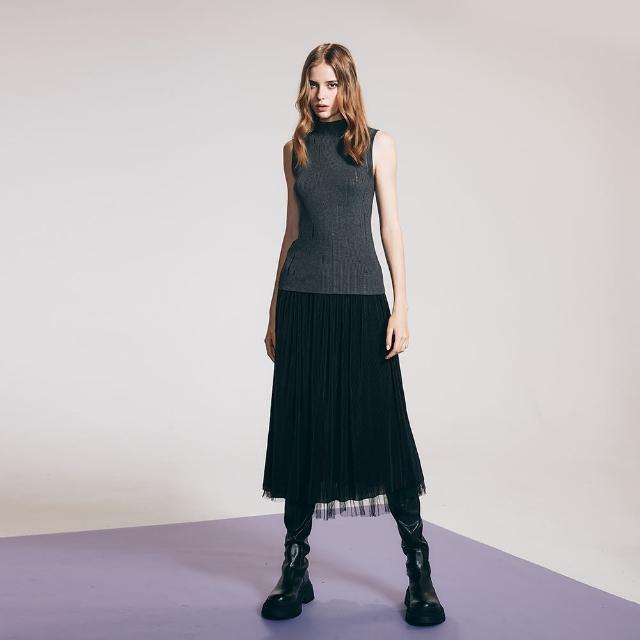 【ICHE 衣哲】Cop.Copine 法國原裝進口針織高領上衣-藍