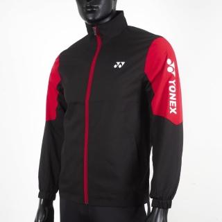 【YONEX】Yonex 男 外套 風衣 運動 網球 羽球 訓練 立領 吸濕 排汗 透氣 舒適 穿搭 黑紅(19011TR007)