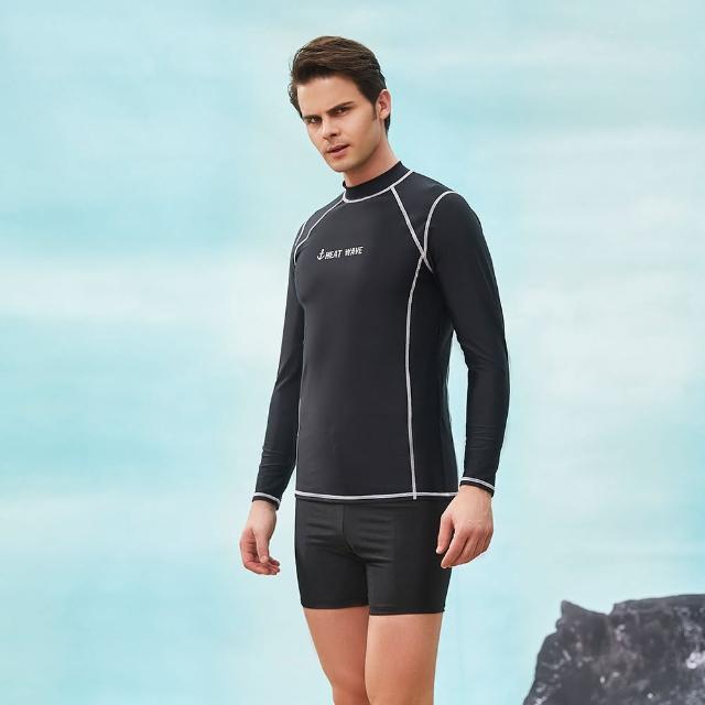 【Heatwave 熱浪】泳裝男成人速乾長袖大碼上衣專業游泳男(50380/M-4XL)