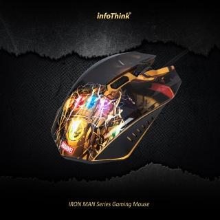 【InfoThink】鋼鐵人系列Pro電競滑鼠(無限寶石六色燈光設計)