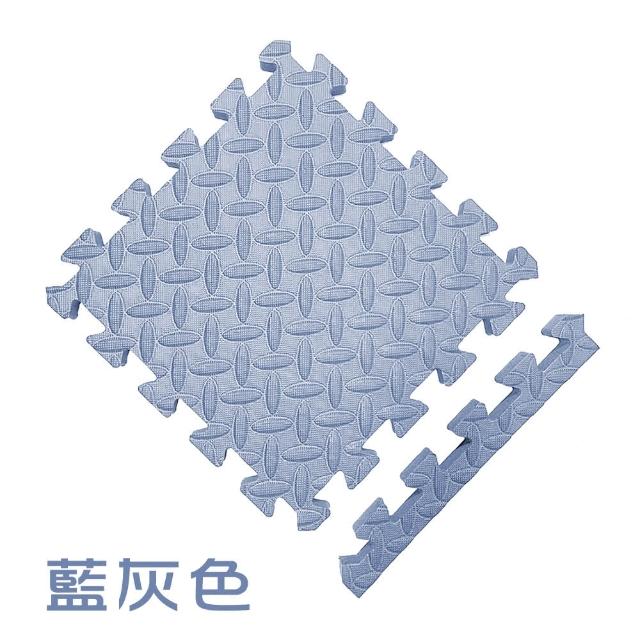 【MOMOTARO 桃太郎地墊】台灣製極厚2.5CM拼接超Q樹葉紋32x32無毒防滑巧拼地墊-附邊條(16片裝-約0.5坪)
