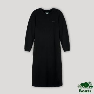 【Roots】Roots 女裝- 摩登週間系列 打褶長洋裝(黑色)