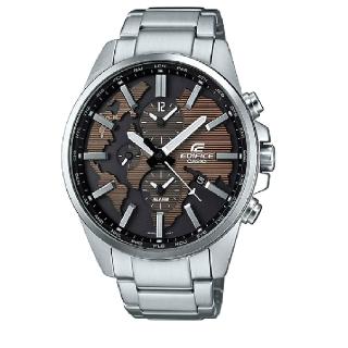 【CASIO 卡西歐】世界時區指針錶/灰色面/45mm(ETD-300D-5AV)