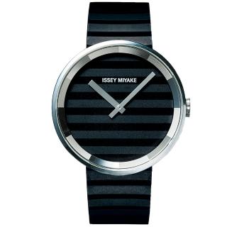 【ISSEY MIYAKE 三宅一生】PLEASE時裝系列百褶手錶-40mm/黑(VJ20-0110C/SILAAA01Y)