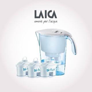 【LAICA 萊卡】旗艦館 義大利工藝設計 Clear 高效雙流濾水壺 2.3L(1壺3芯)