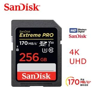 【SanDisk 晟碟】全新版 256GB Extreme PRO SDXC V30  記憶卡 170MB/s(原廠有限永久保固)