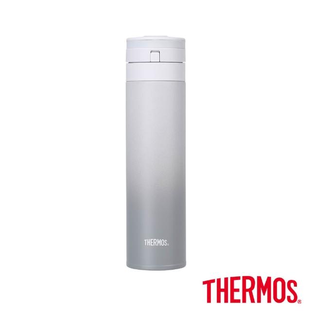 【THERMOS膳魔師】買1送1_漸層不鏽鋼超輕量自動上鎖真空保溫瓶450ml 共2入(JNS-453)