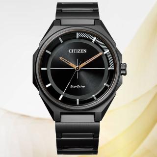 【CITIZEN 星辰】GENTS光動能不銹鋼黑色時尚潮男錶(BJ6538-87E 防水100米 男錶)