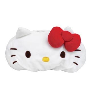 【小禮堂】Hello Kitty 造型絨毛面紙套 《白大臉款》(平輸品)