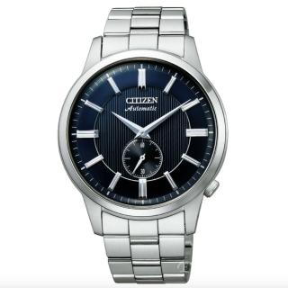 【CITIZEN 星辰】Mechanical獨立小秒盤防眩光紳士機械錶-藍-41mm(NK5000-98L 防水50米)