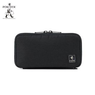 【PORTER INTERNATIONAL】ULTRA頸掛拉鍊長夾(黑)