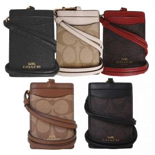 【COACH】燙金LOGO防刮皮革證件夾(黑)