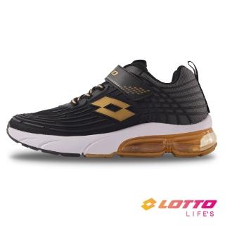 【LOTTO】童鞋 氣動樂跑 KPU氣墊跑鞋(黑-LT1AKR3760)