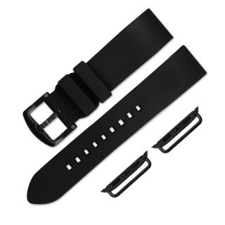 【Watchband】Apple Watch / 38.40.41.42.44.45mm / 蘋果手錶替用錶帶 蘋果錶帶 矽膠錶帶(黑色)