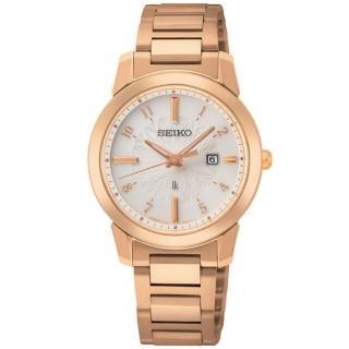 【SEIKO 精工】Lukia系列 太陽能 大三針設計 時尚腕錶(SUT418J1/V137-0DK0P)