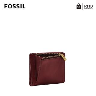 【FOSSIL】Logan 真皮RFID防盜短夾-酒紅色 SL6538609